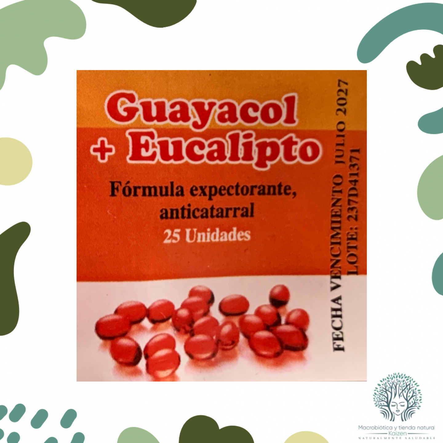 Capsulas de Eucalipto Guayacol 25 unidades