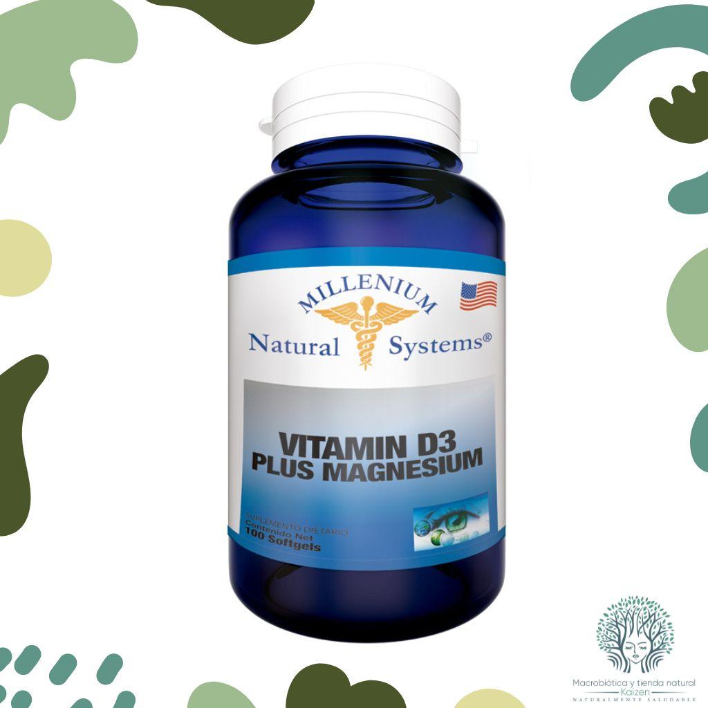Capsulas Vitamina D3 con Magnesio 100 unidades MILLENIUM - Imagen principal