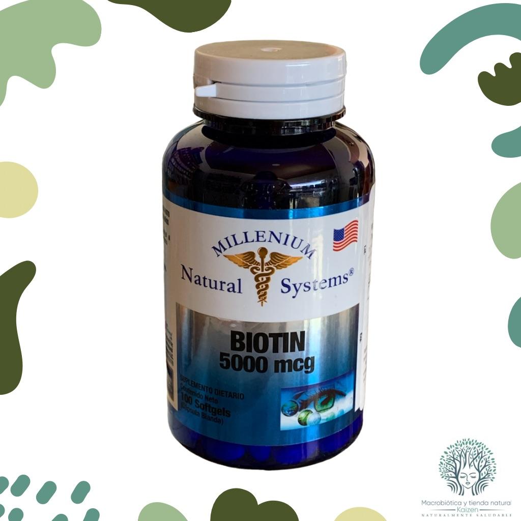 Capsulas Biotina 5000mcg Ultra 100 unidades MILLENIUM
