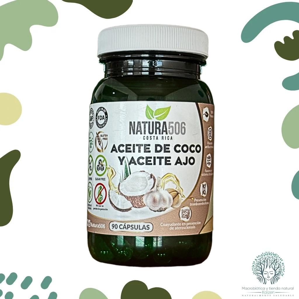 Capsulas Aceite de Coco y Aceite de Ajo  90 unidades NATURA506
