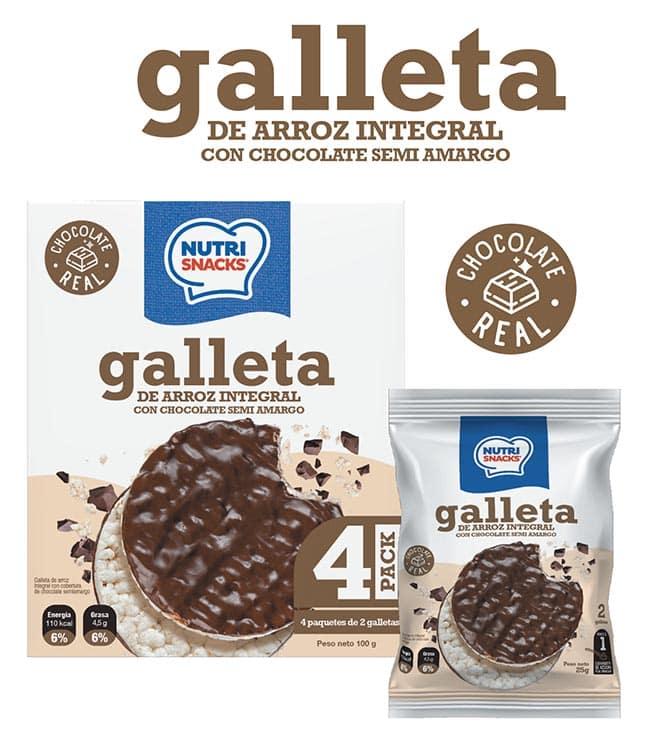 Galleta Arroz con Chocolate Amargo 100g NUTRISNACK - Imagen principal