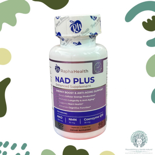 Capsulas NAD plus con Coenzima Q10 60 unidades RAPHA HEALTH - Imagen principal