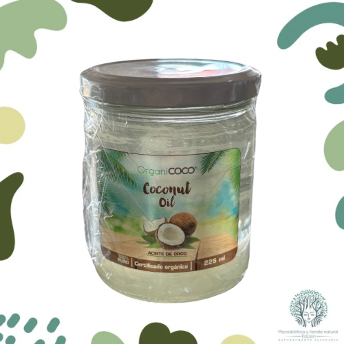 Aceite Coco Extra Virgen prensado en frio 225ml  OrganiCOCO - Imagen principal