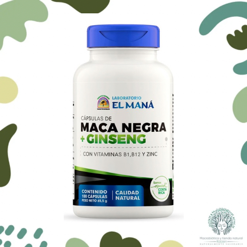Capsulas Maca Negra Ginseng 100 unidades MANA