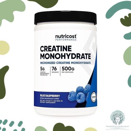 Creatina Monohidrato 500g sabor Blue Rasberry NUTRICOST - Imagen principal