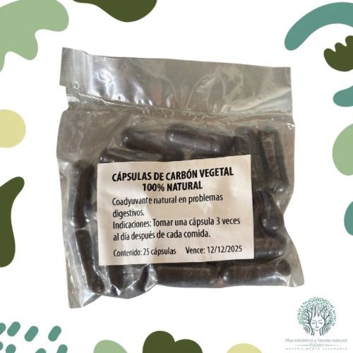 Capsulas Carbon Vegetal 25 unidades TESORO NATURAL