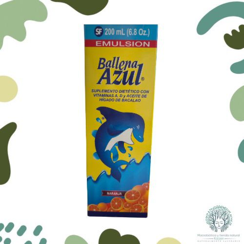 Jarabe de Aceite de Bacalao 200ml BALLENA AZUL - Imagen principal