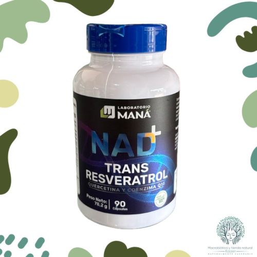 Capsulas NAD con Resveratrol Quercetina Coenzima Q10 90 unidades MANA