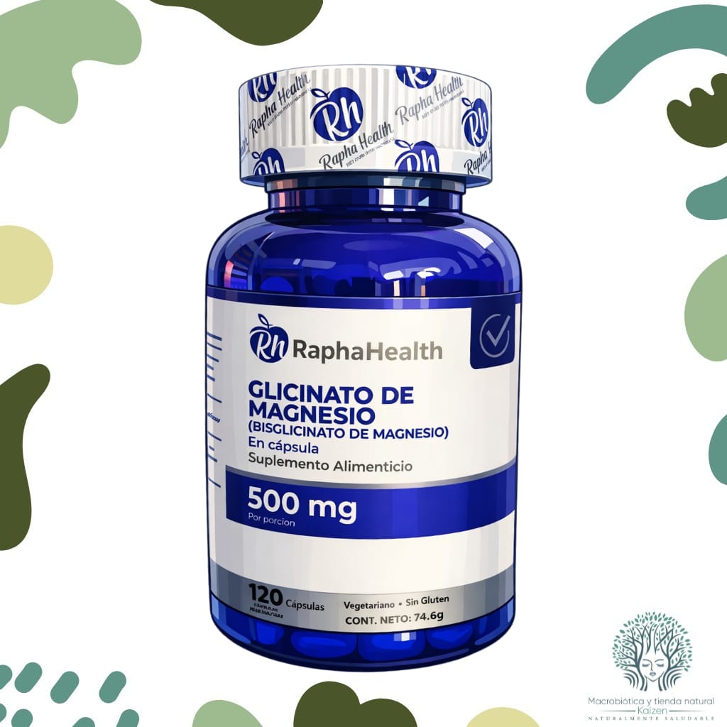 Capsulas Glicinato de Magnesio 500 mg  120 unidades RAPHA HEALTH - Imagen principal
