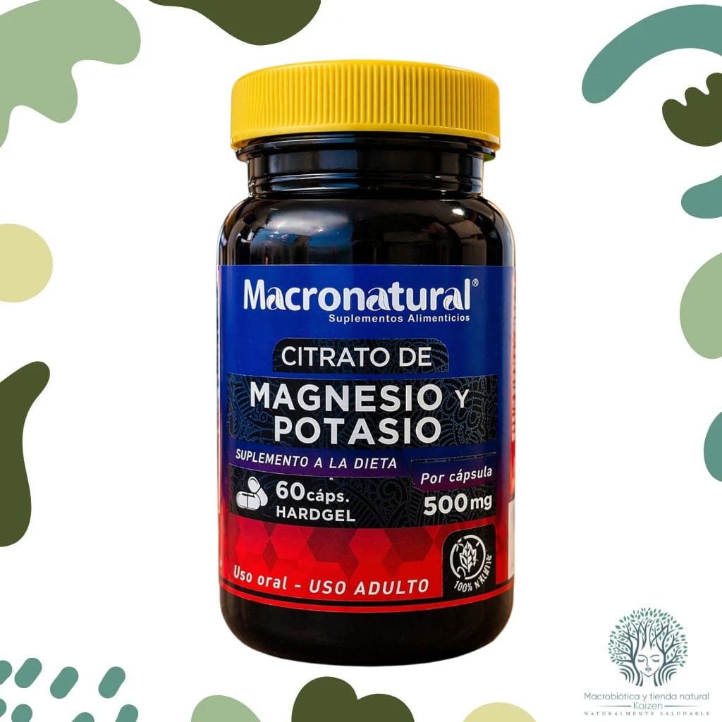 Capsulas Citrato Magnesio Potasio 60 unidades MACRONATURAL - Imagen principal