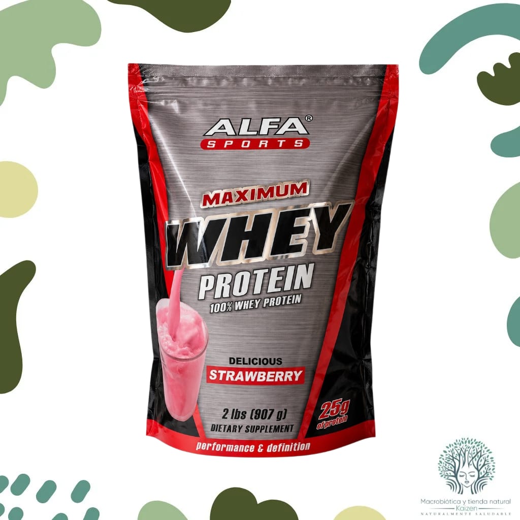Proteina Whey Fresa 907 g ALFA SPORTS